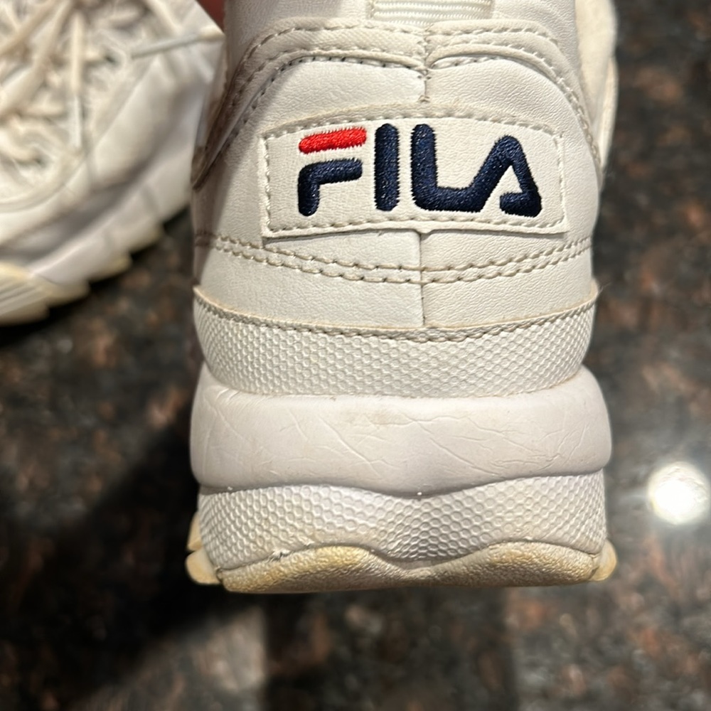 FILA WOMENS DISRUPTOR II PREMIUM White / Navy /red - Picture 3 of 9
